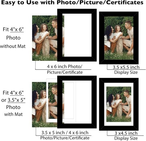 JCJMY 18-Pack Black 4x6 Picture Frames - Stylish Gallery Wall Decor for Hanging & Tabletop Display