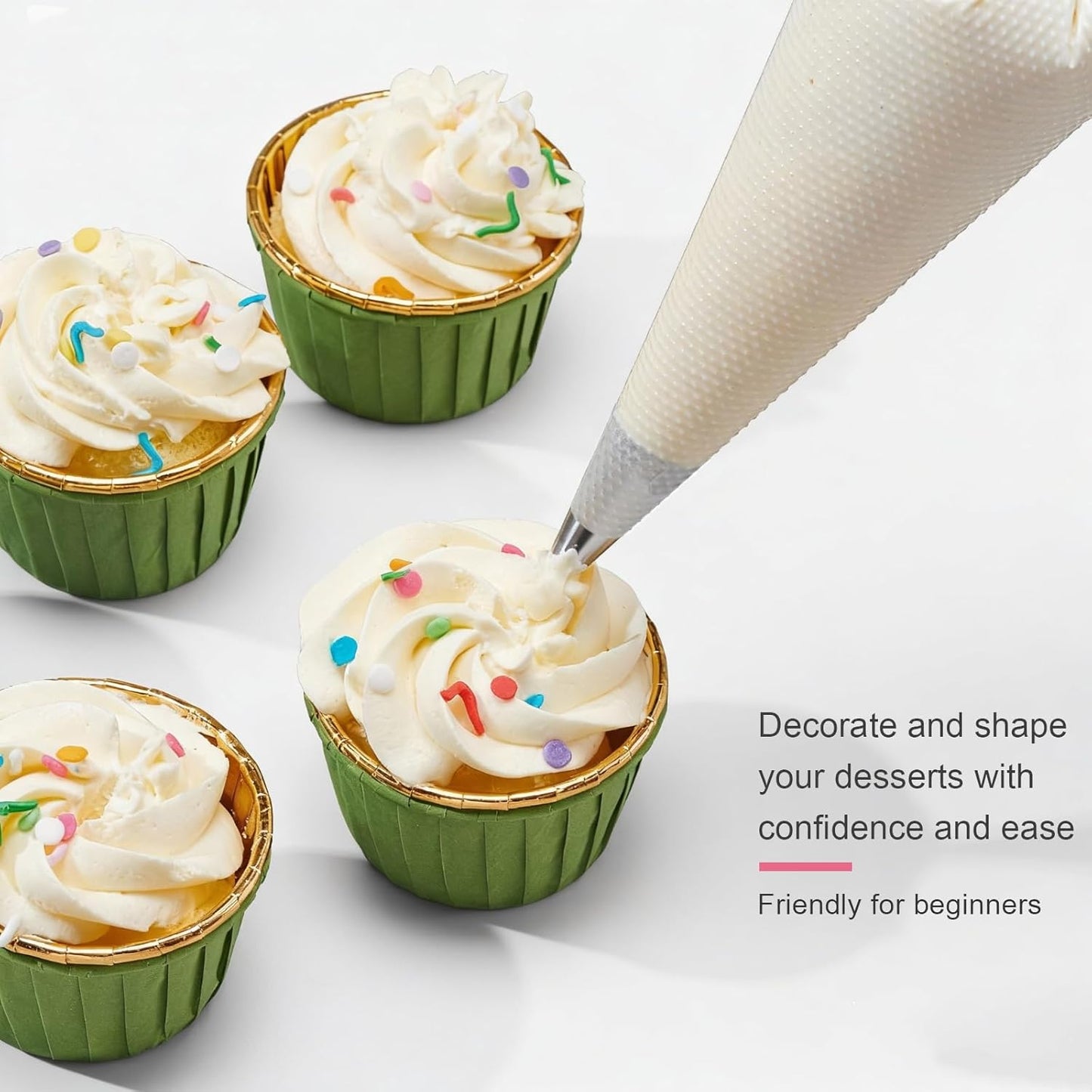Keenpioneer 14-Inch Tipless Disposable Decorating Bags - Ideal for Cake, Cream, and Cookie Icing | 100 Pack