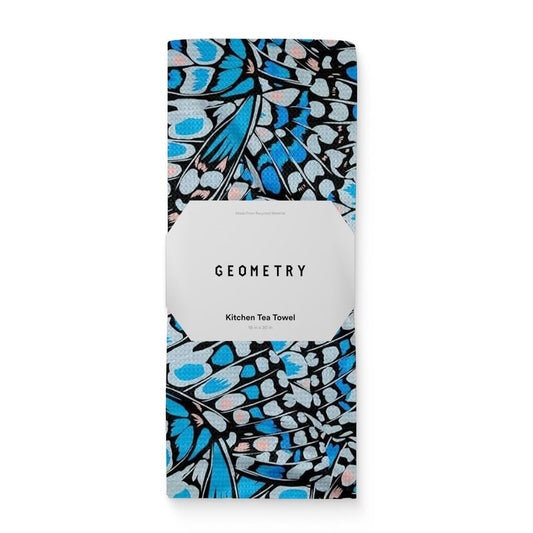 GEOMETRY Spring Kitchen Towels - Quick Dry Microfiber Cloth Spring & Summer Dish Towels for Kitchen Drying - Premium Quick Dry Towel - Blue Garden Wings, 18" x 30" - 1-Pack