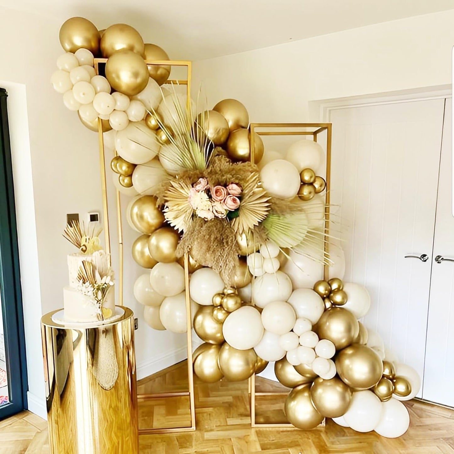 Voircoloria Metallic Gold Balloon Garland Kit - 90 Pack in 5/10/12/18 Inch Sizes for Weddings & Celebrations
