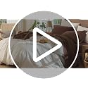 Cocoa Brown MooMee King Size Washed Cotton Sheet Set - Extra Deep Pocket 4 Pieces