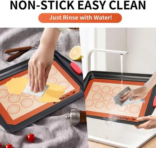 Enrich Up Baking Pans Set - 6-Piece Non-Stick Silicone Cookie Sheets | Reusable Heat-Resistant Bakeware
