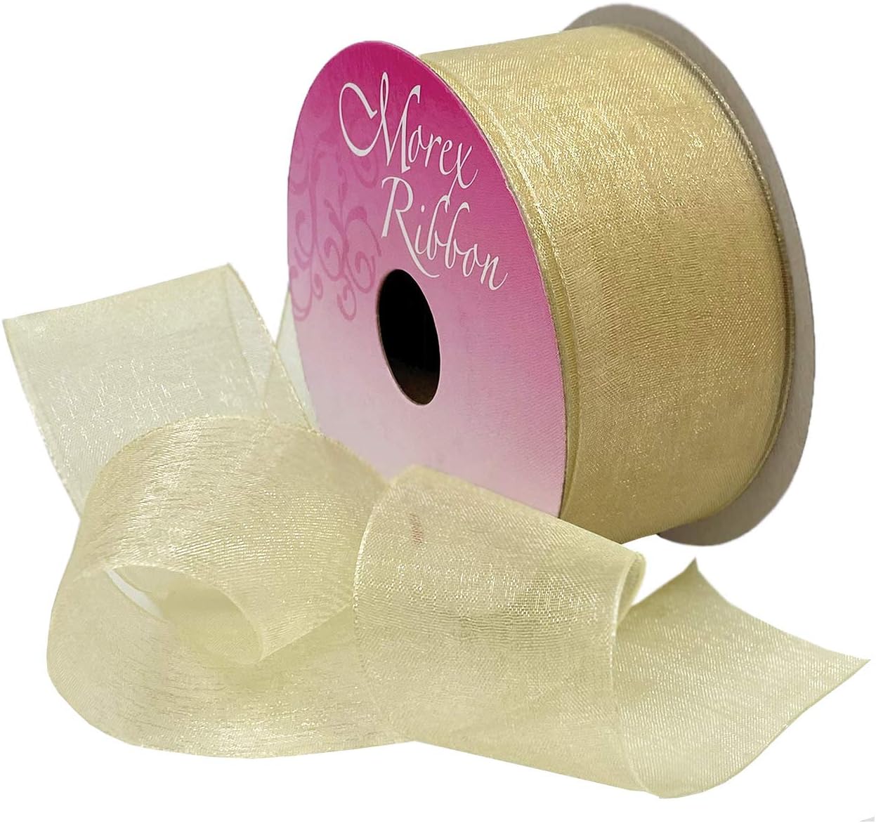 Red Organdy Nylon Ribbon - 5/8 Inch x 100 Yards | Morex 91803/100-609