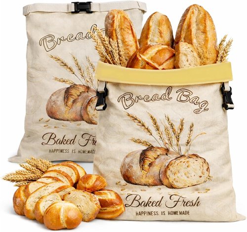 Beeswax Bread Bags - XL 17x13 Inch Reusable Storage for Homemade Sourdough | Keep Bread Fresh