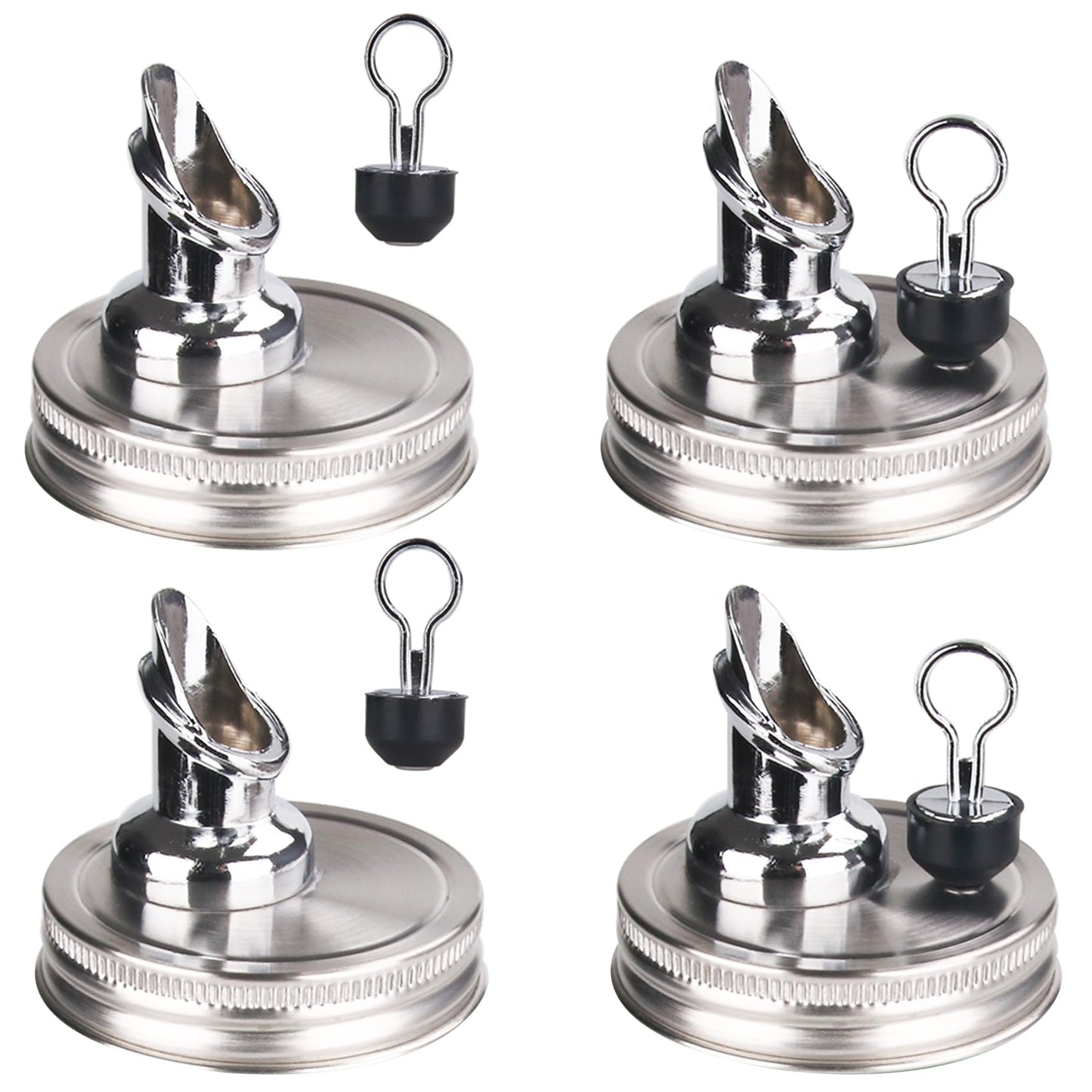 Mason Jar Pour Spouts. free flow Mason Jar Pour Spouts, mason jar for spout regular mouth size 70mm dispenser germination cover. Suitable for any liquid (4 pieces stainless)