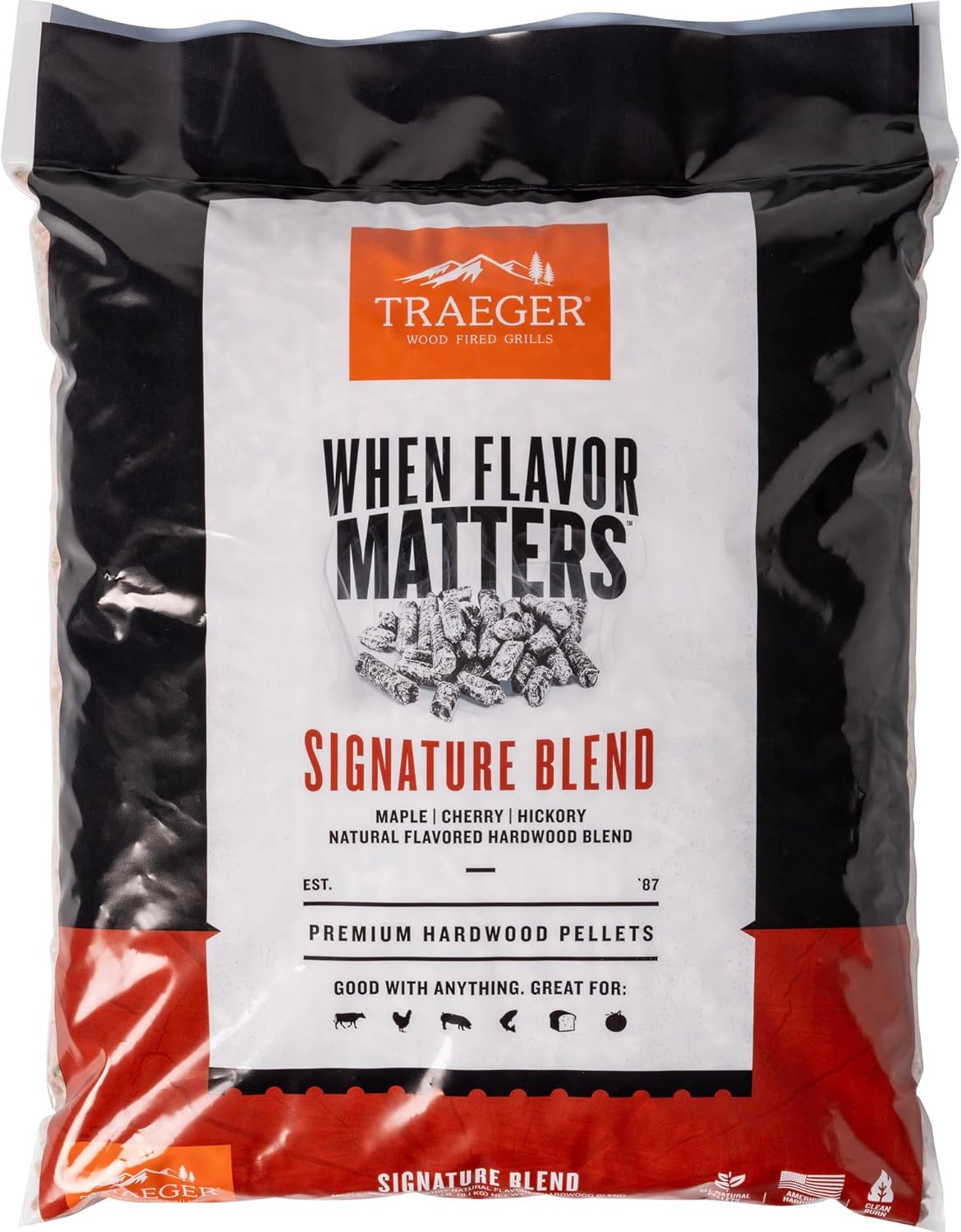 Traeger Grills 100% All-Natural Wood Pellets - Signature Blend for Smokers & Grills | 18 lb Bag