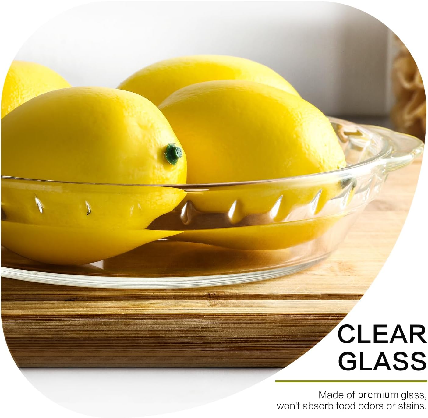 MCIRCO Glass Pie Plates Set - Deep Baking Dishes with Handles (7"/8"/9"/10") - Perfect for Serving Pies