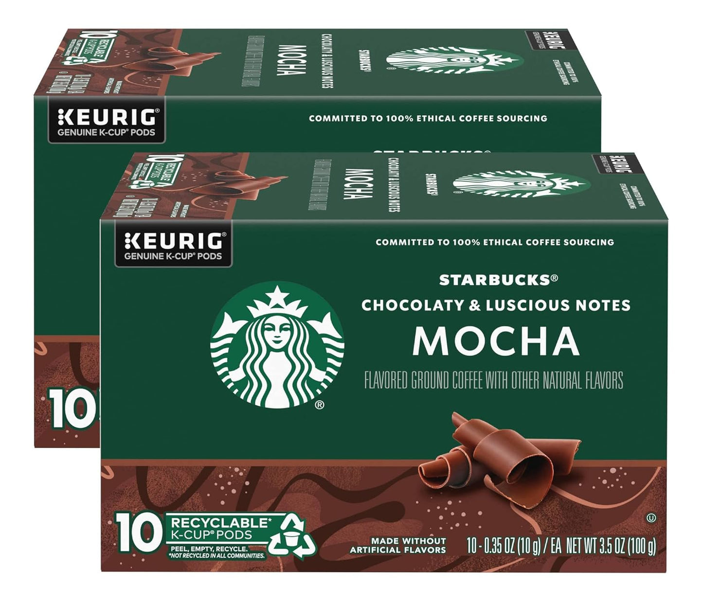 Starbucks K-Cup Mocha Coffee Pods - Rich Chocolate Flavor | Convenient Pack of 2