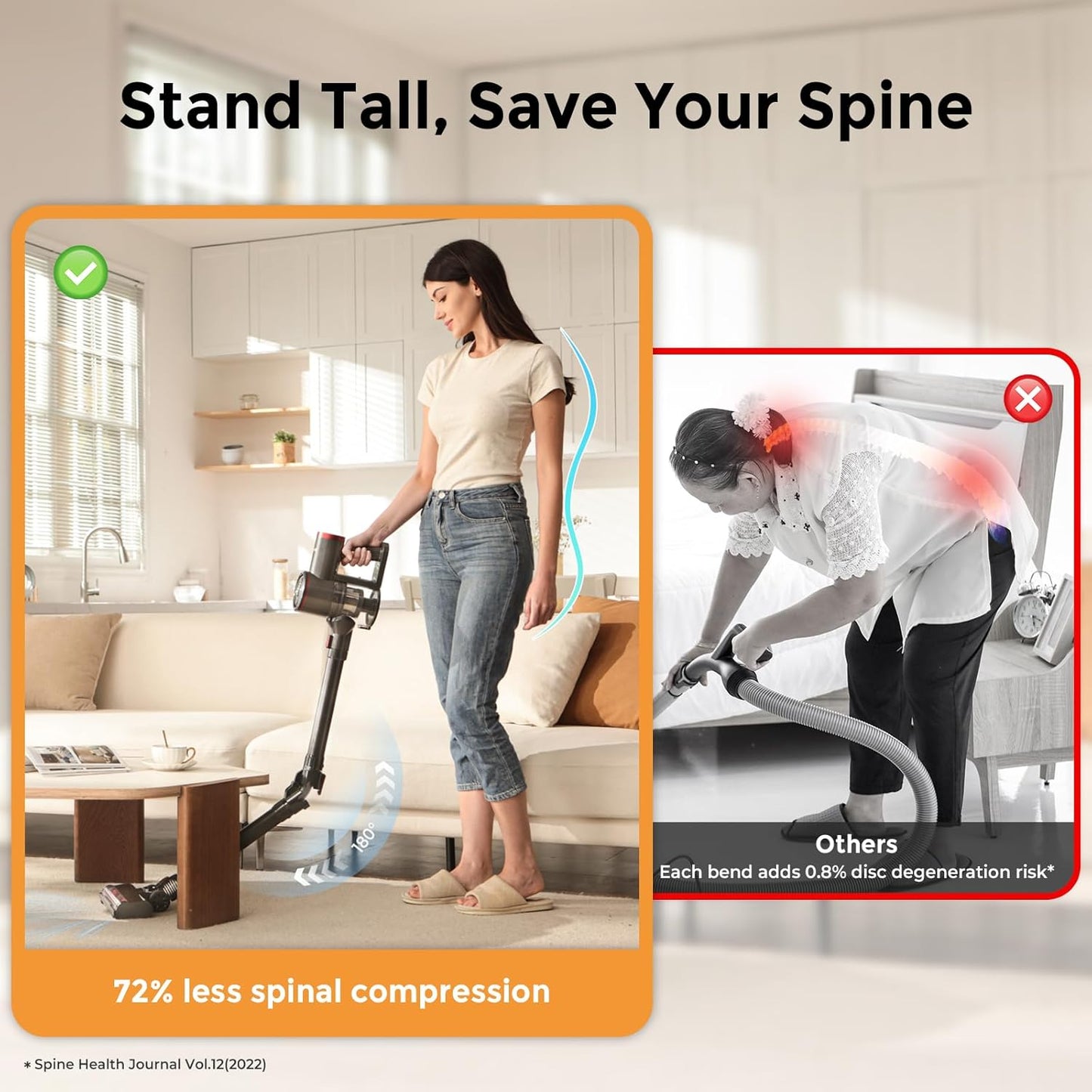 RONEAIR Cordless Vacuum Cleaner - Powerful 40Kpa Suction for Pet Hair | Self-Standing, 45 Mins Runtime