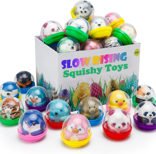 Skiennix Slow Rising Animal Party Favors - 30 Packs of Stress Relief Mini Toys for Kids' Goodie Bags