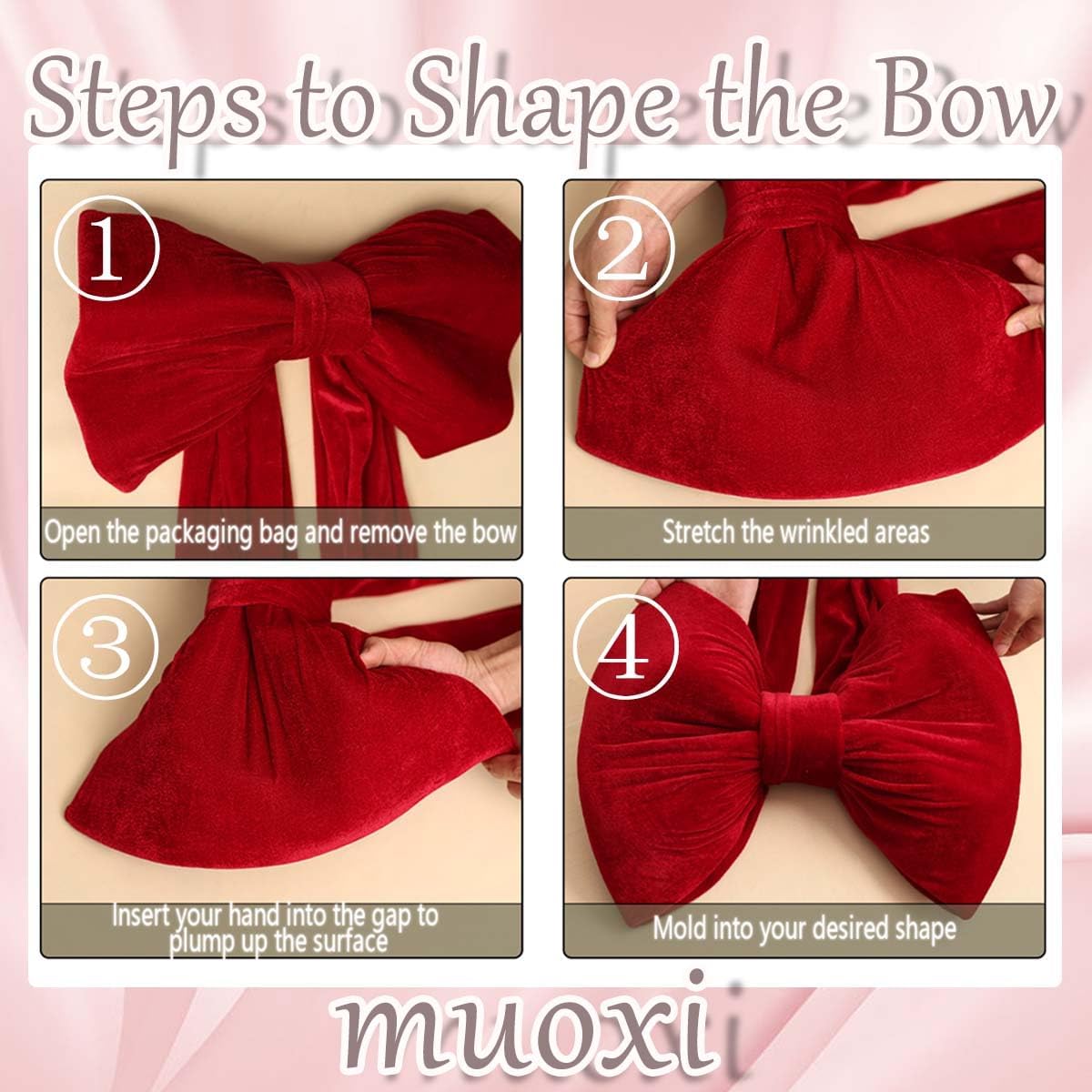 Skiennix Large Coquette Bow - Giant Pink Bow for Party, Wedding, Baby Shower Decor | 24x47 Inch