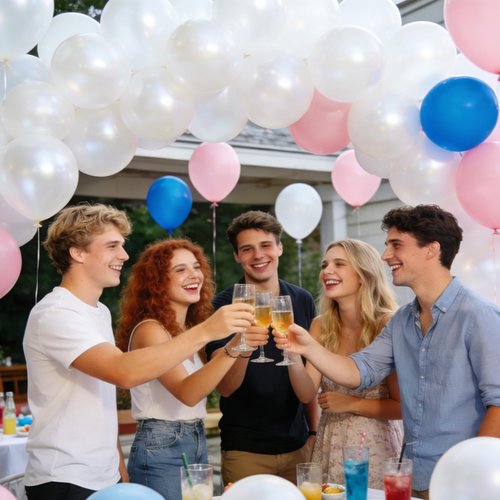 110pcs Pearl White Balloon 12 inch, Pearl white Latex Balloons for Birthday Party Baby Shower Wedding(with 2 Ribbons).