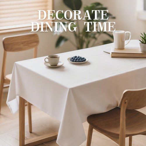 DRESSMAKER 2 Pack White Table Cloth Rectangle 60x102 Inches Polyester Tablecloth for 6ft Tables Washable Fabric Table Cloths for Party,Wedding Banquet