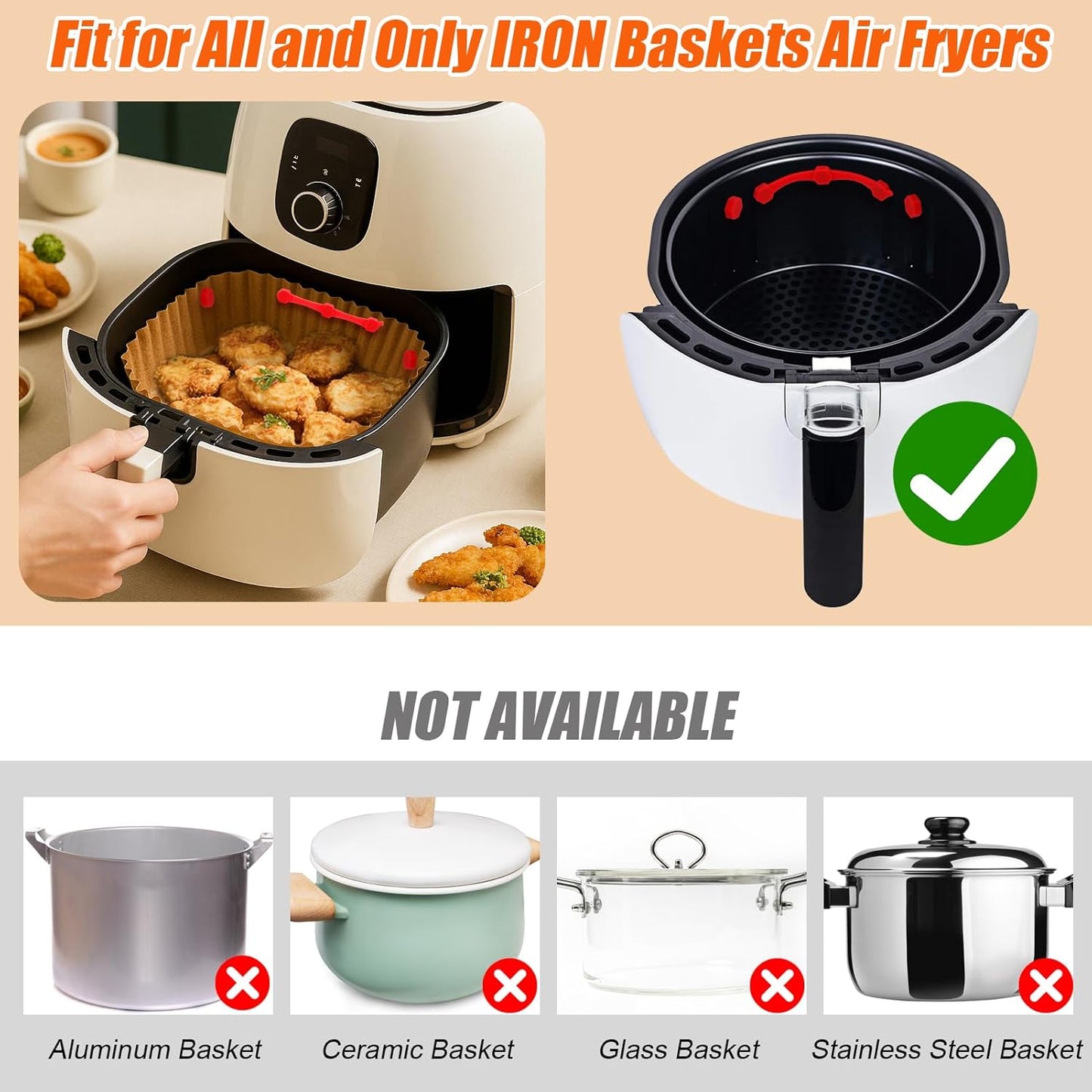 Skiennix Air Fryer Magnets - High-Temp Resistant Silicone Buckles for Parchment Paper | 12PCS, Red