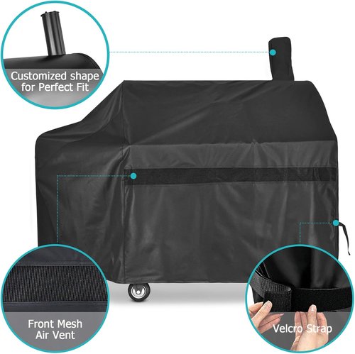 iCOVER 60-Inch Offset Smoker Cover - Heavy Duty Waterproof 600D BBQ Protection for Major Brands