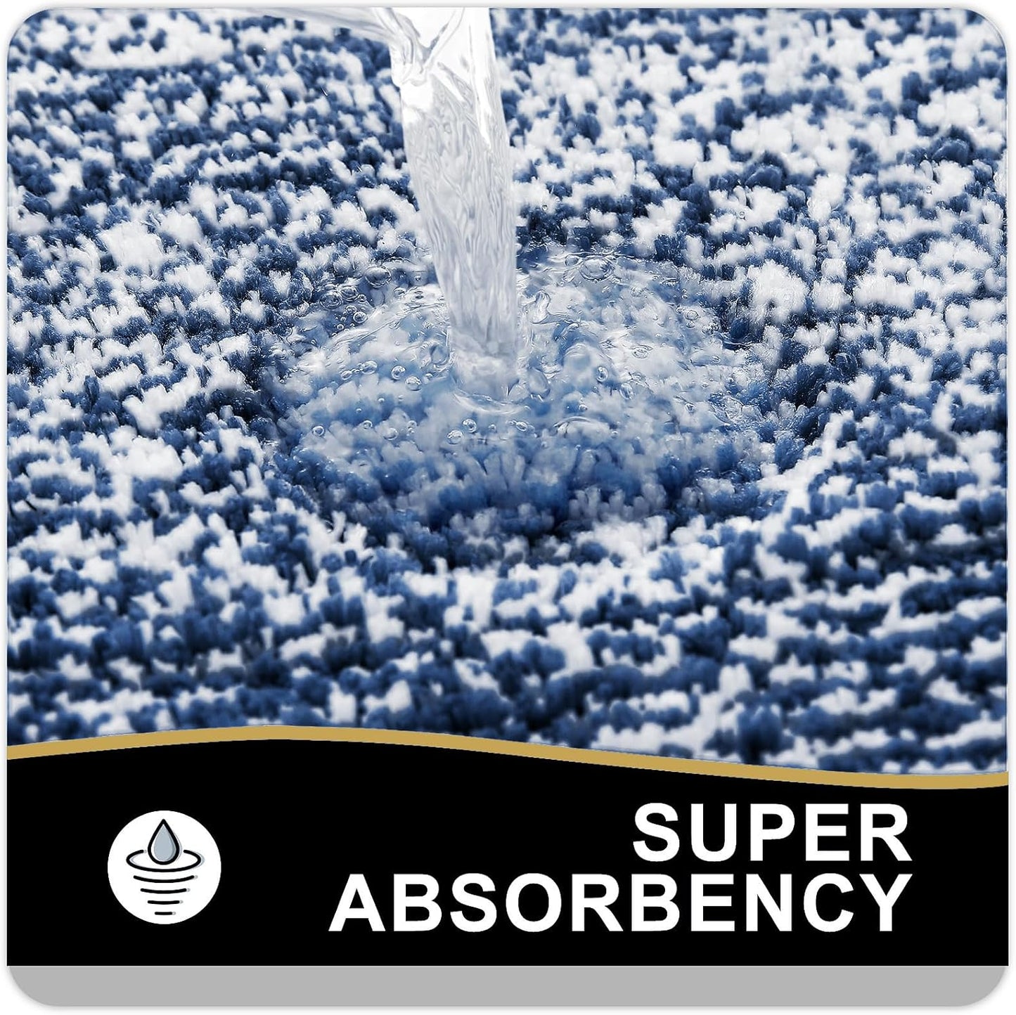 OLANLY Bathroom Rugs - Extra Soft Microfiber Bath Mat | Non-Slip, Quick Dry, 24x16, Navy