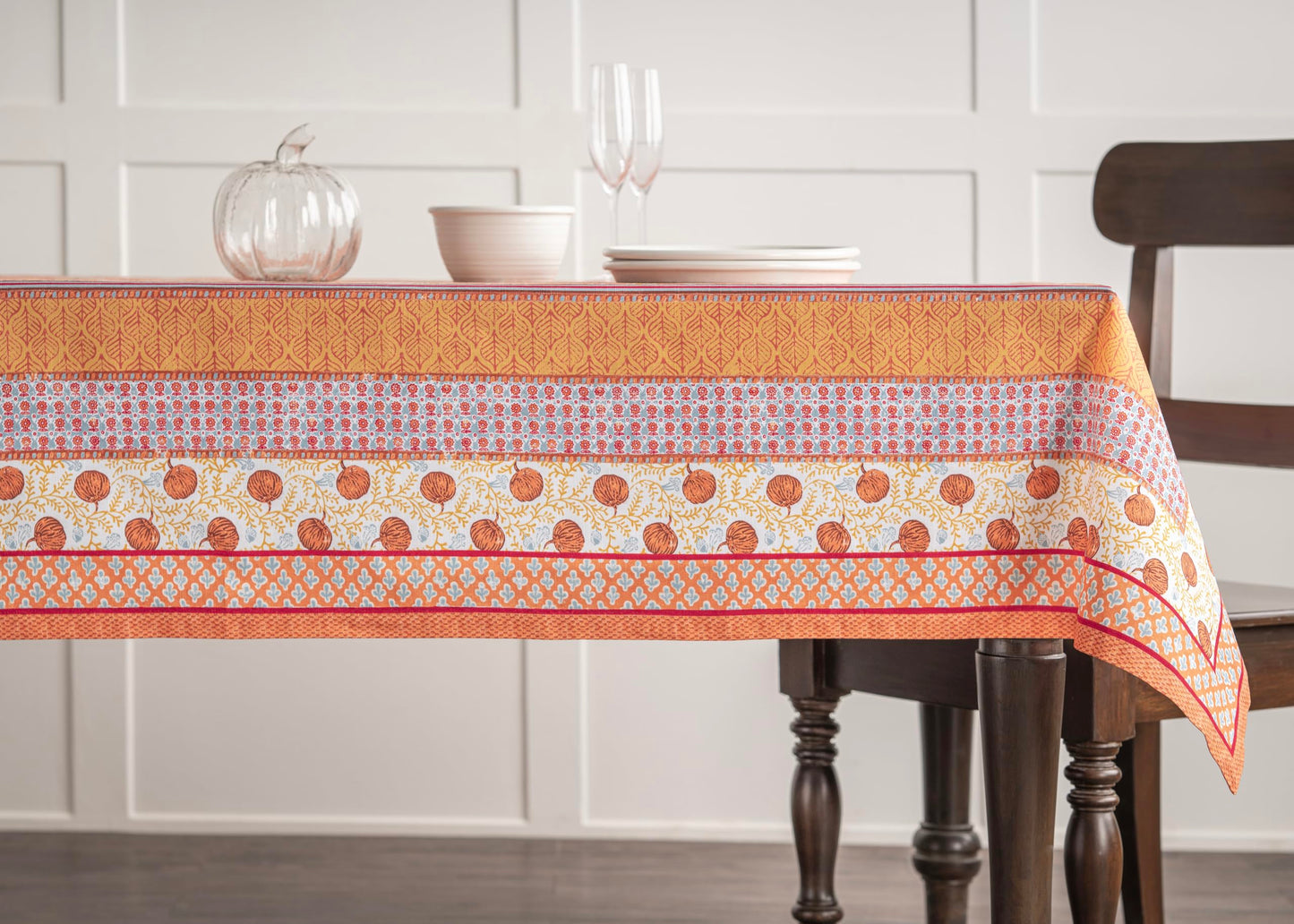 Maison d' Hermine Table Cloth Rectangle Table 100% Cotton 70 x 90 Inches Fall Tablecloth Reusable Everyday Use for Thanksgiving Christmas Decorations Dining Farmhouse Party (Harvest Festival)