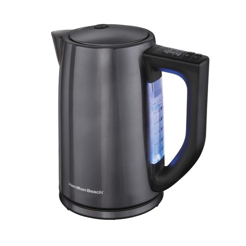Hamiton Beach 1.7 Liter Variable Temperature Electric Kettle for Tea and Hot Water, Removable Mesh Filter, Cordless, Keep Warm, Auto-Shutoff and Boil-Dry Protection, Black Stainless Steal (41027R)