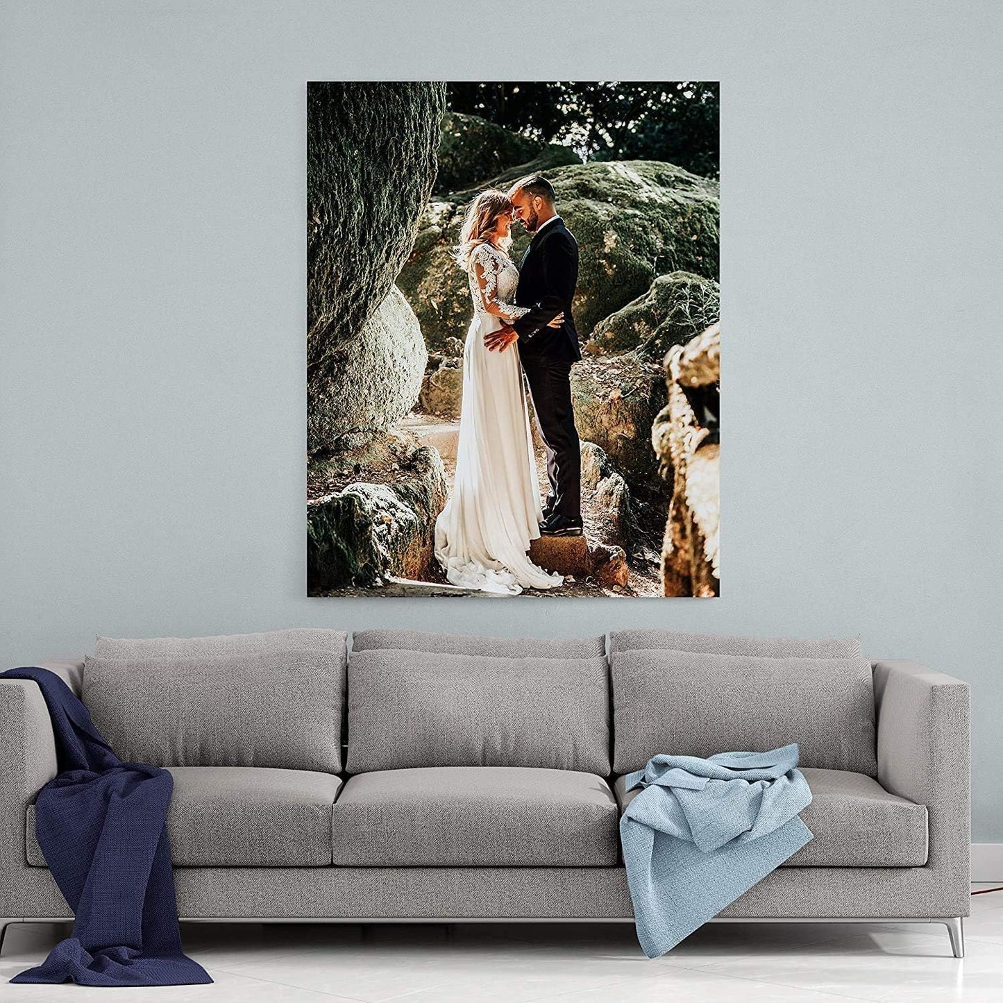 P&L ART Personalized Custom Canvas Prints - Transform Your Photos into Stunning Wall Art | 18x24 Framed