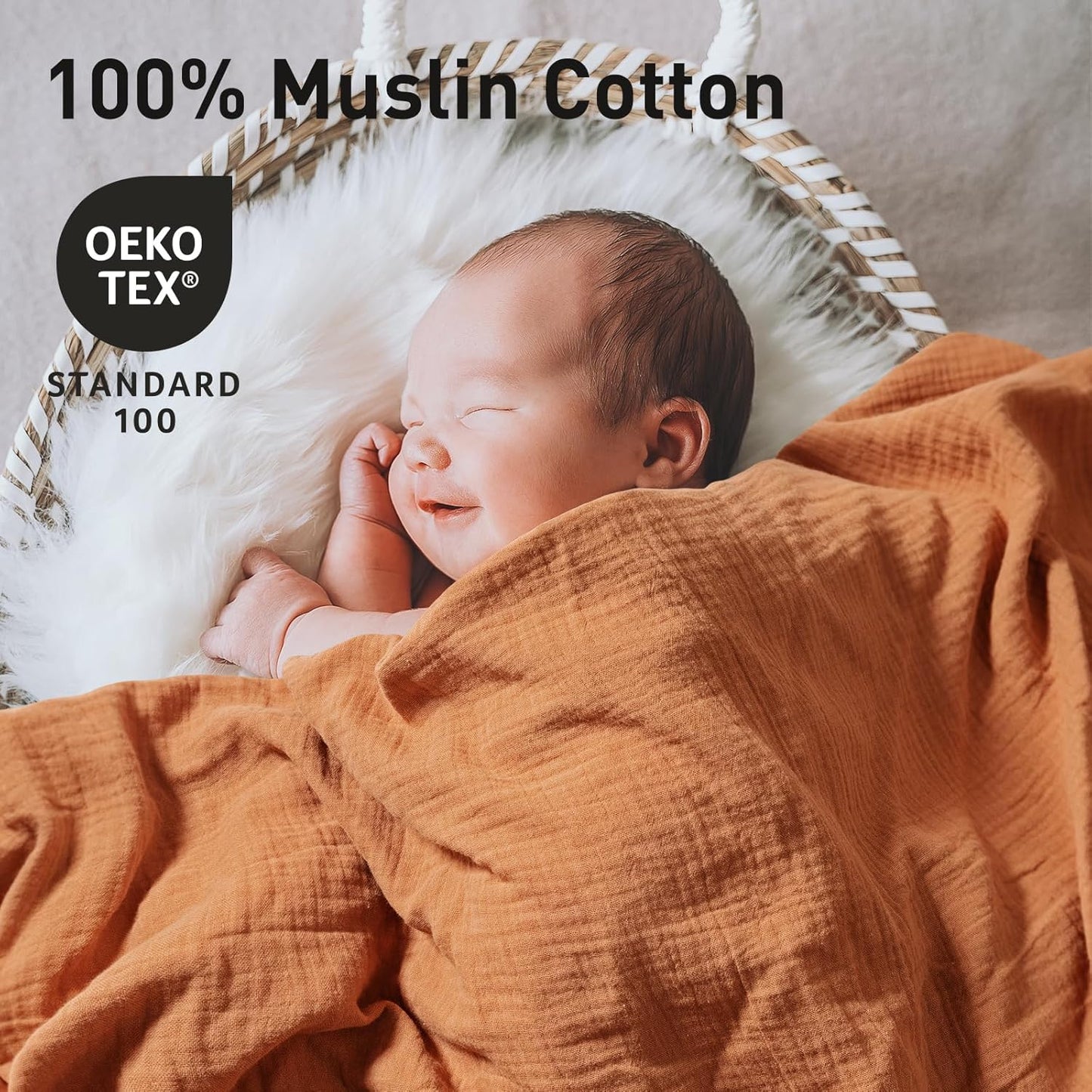 Skiennix Muslin Swaddle Blankets - 3 Pack Breathable Soft Receiving Blankets, Large 38 x 40 Inches, Perfect Infant Shower Gift | Elegant Colors