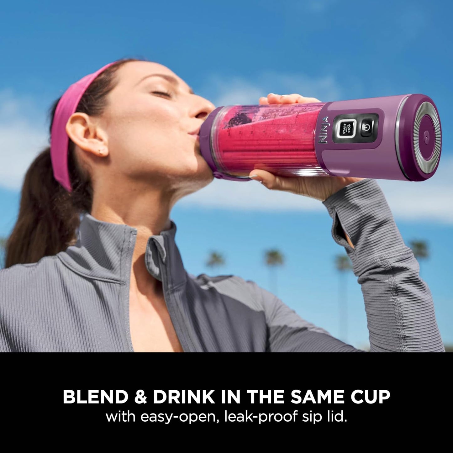 Ninja BC151PR Blast Portable Blender - Cordless 18oz Personal Blender for Smoothies & Shakes | BPA-Free, USB-C Rechargeable, Leakproof Lid