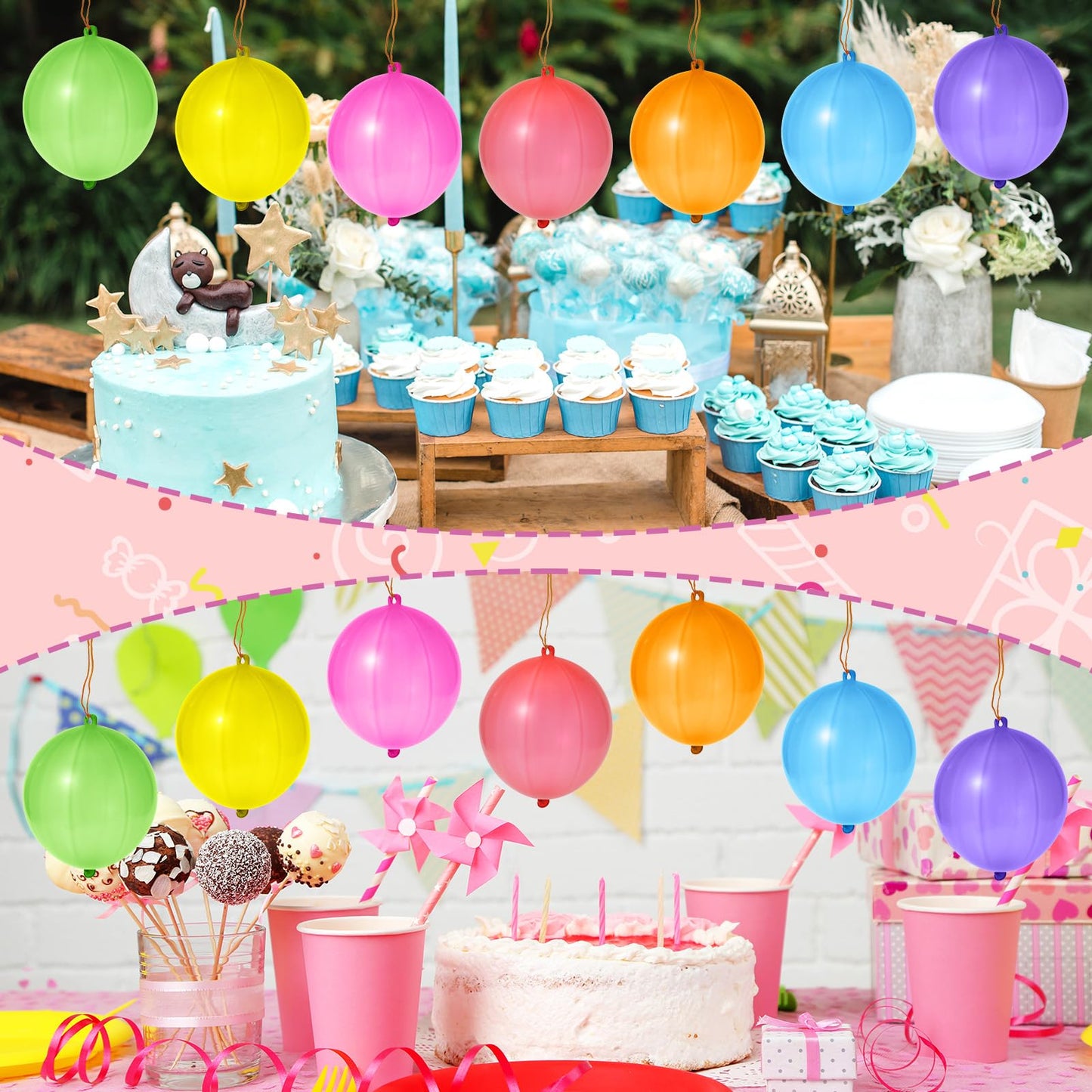 40 Pcs Punching Balloons, Thickened Heavy Duty Punch Balloons for Birthday Party Decor, Neon Party Favors Supply, Durable TPU Bounce Balloon for Carnival Prizes and Outdoor Game