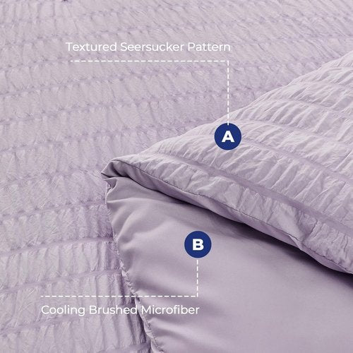HYMOKEGE Lavender California King Comforter Set - 7-Piece Luxury Bedding Set for All Seasons