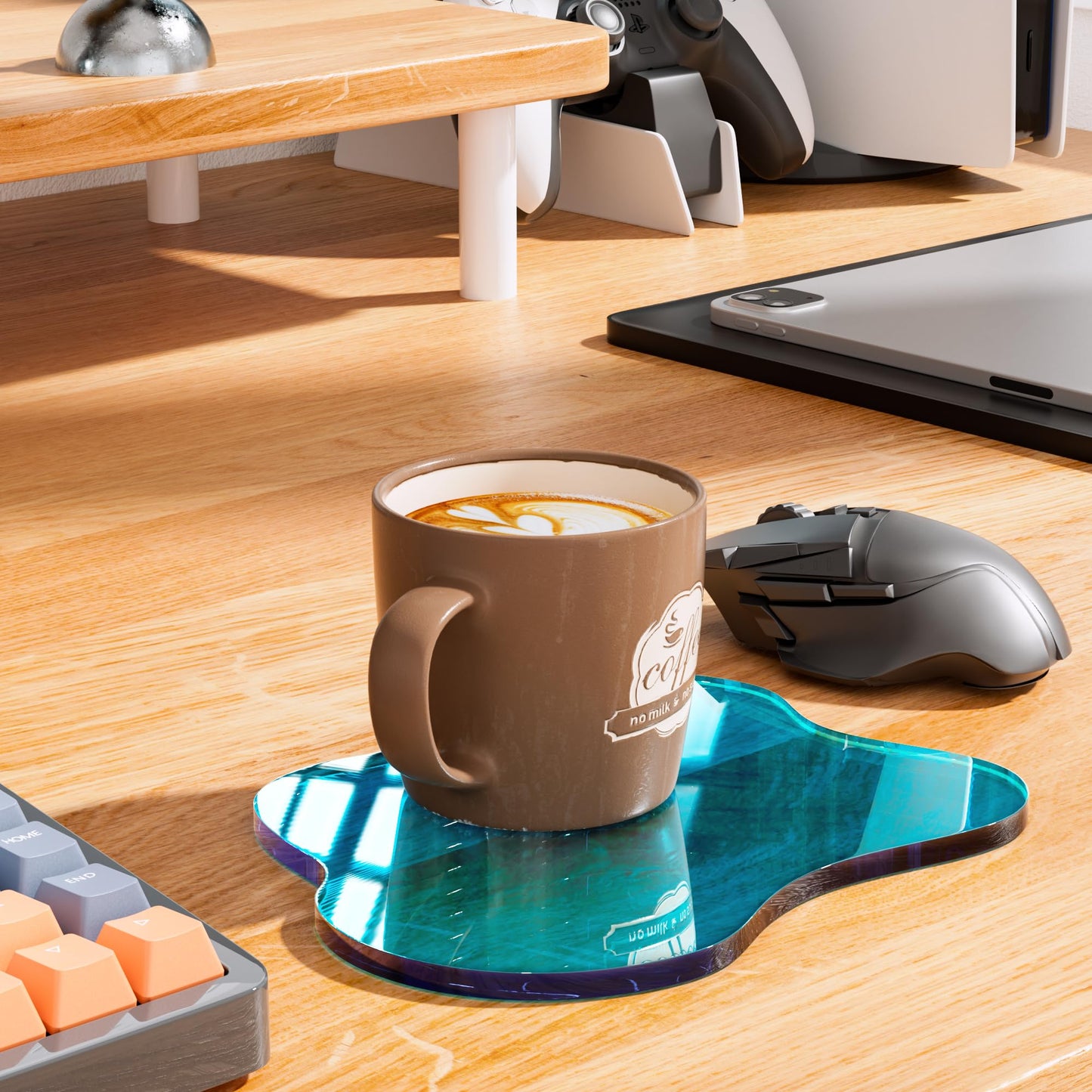 Leadiy Acrylic Coaster for Desk, Clear Bar Drink Coaster, Clear Cloud Shape Coffee Cup Coaster, Perfect for Tabletop Protection and Accessories Display.