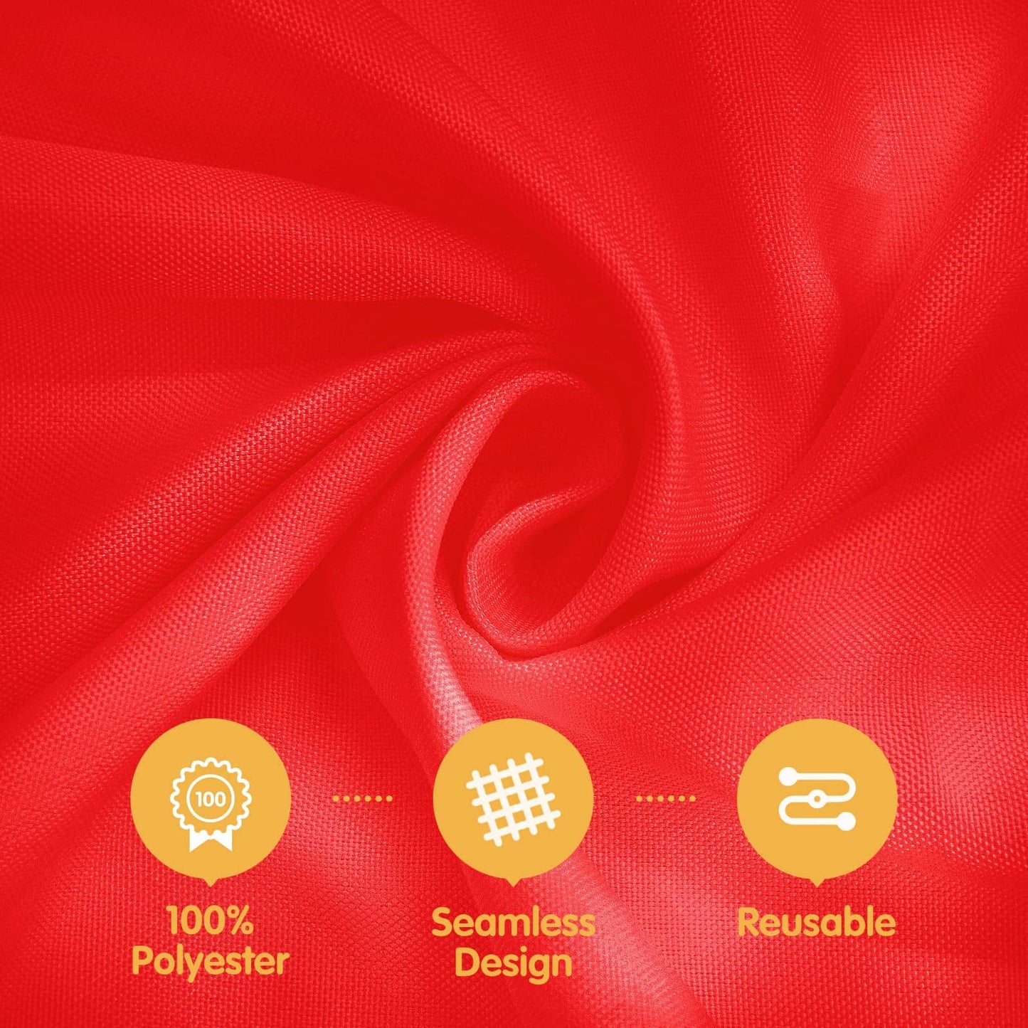 BRILLMAX 6 Pack Red Tablecloths 60 x 126 Inch for 8ft Rectangle Tables - 150 GSM Polyester Fabric, 15" Standard Drop, Water, Stain & Wrinkle Resistant Cloth Cover for Wedding Banquet Dining Buffet
