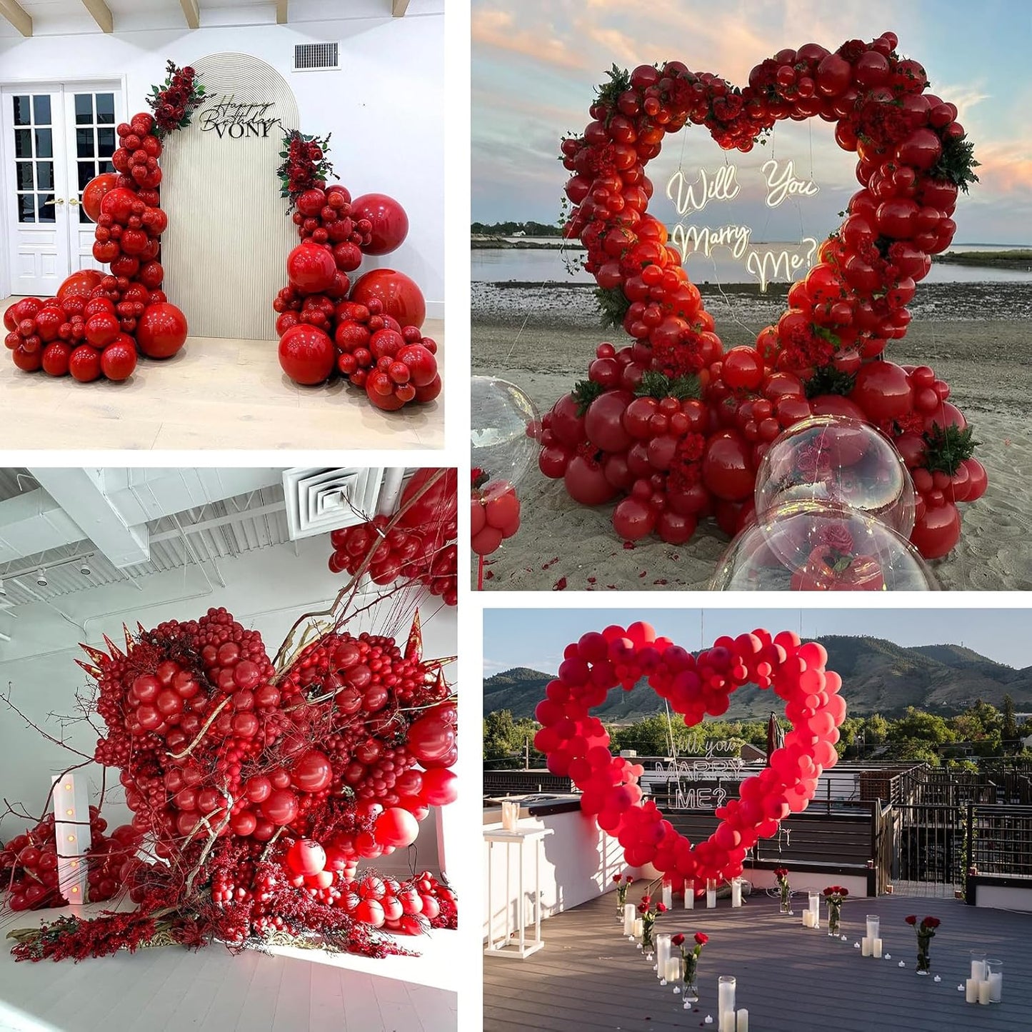 Skiennix 12-Inch Red Latex Balloons - 100-Pack Party Decorations for Birthdays, Weddings & More