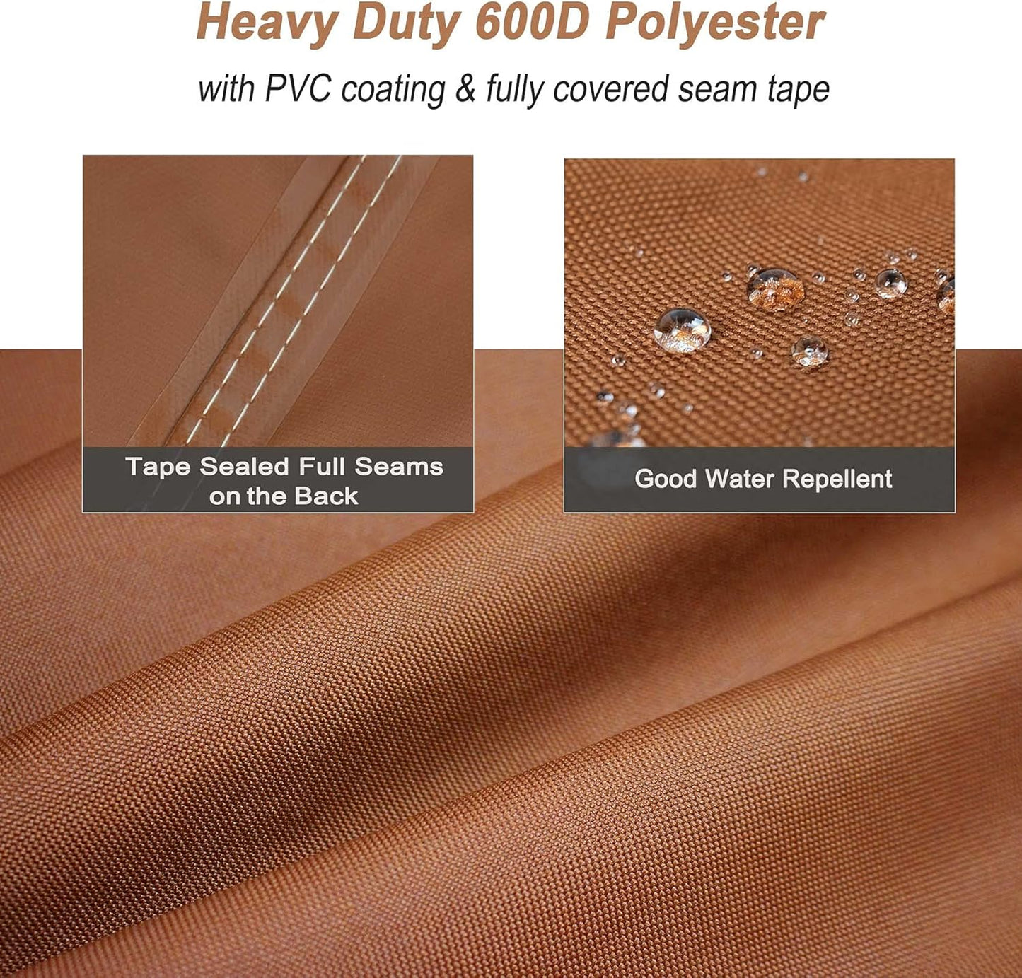 NettyPro Square Patio Table Cover - Waterproof 600D Heavy Duty Protection | 80 x 80 Inch, Brown