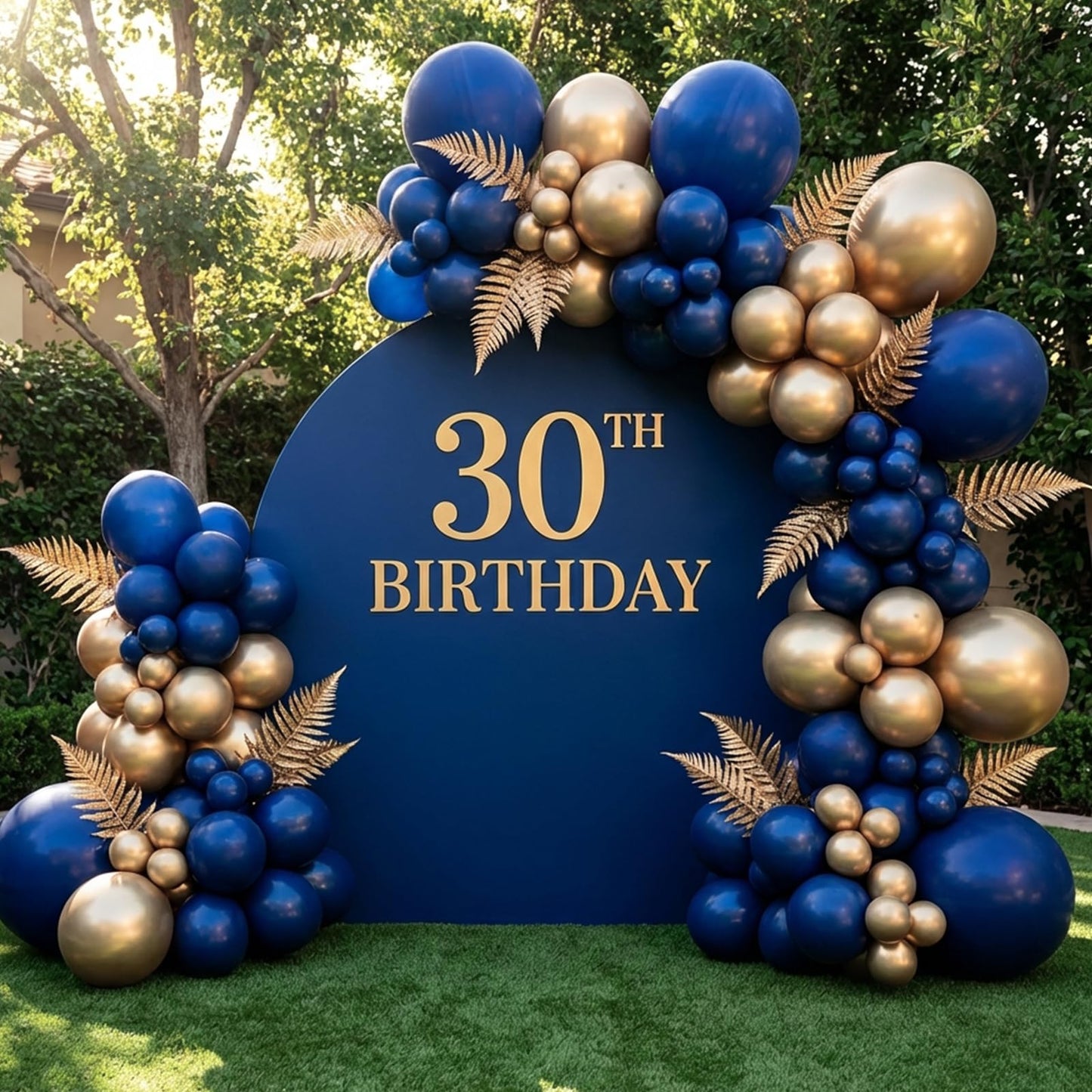RUBFAC Chrome Gold Balloons 129pcs Different Sizes Pack of 18 12 10 5 Inch, Latex Metallic Gold Balloon Garland Arch Kit for Graduation Wedding Happy Birthday Party Decoration