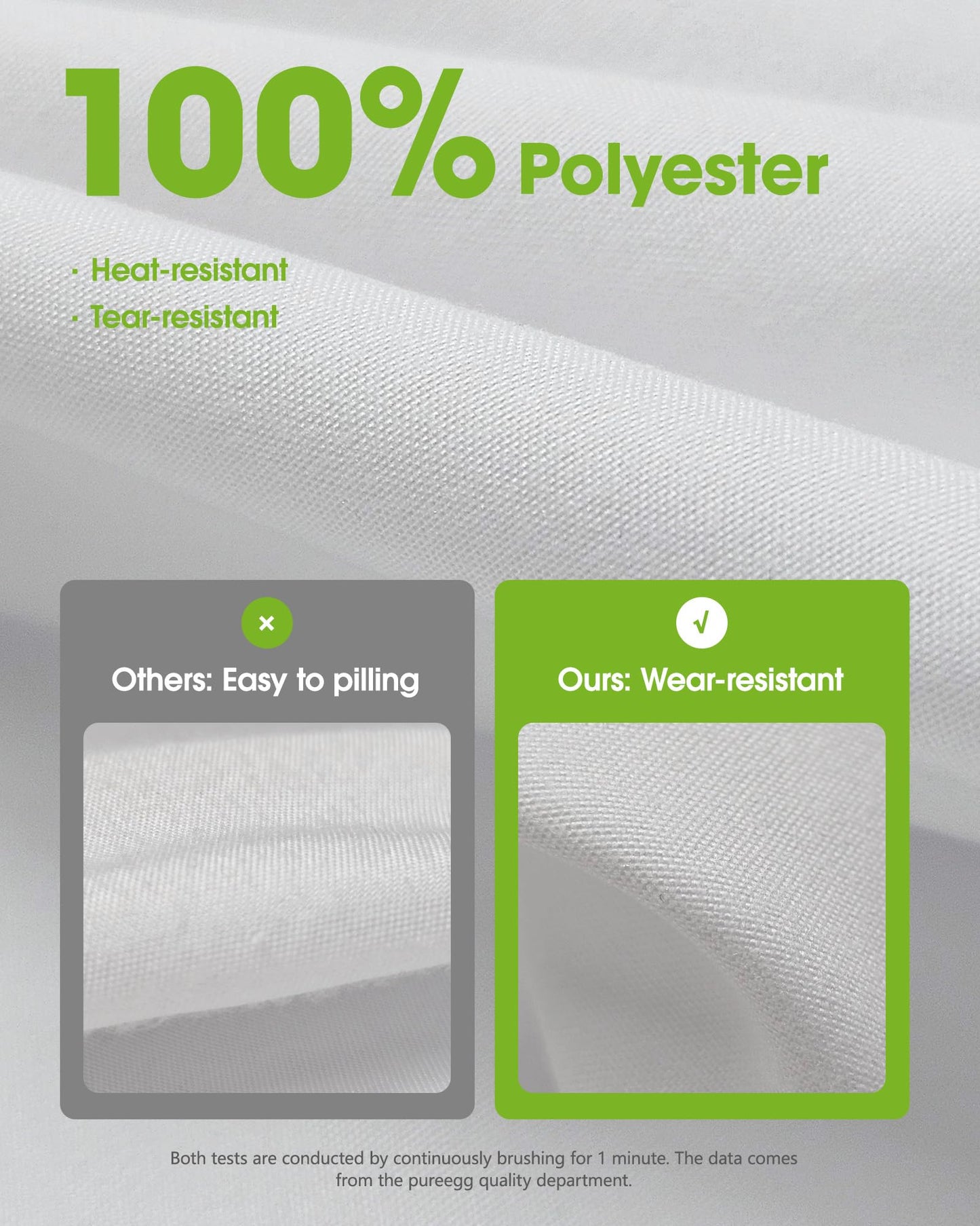 Pureegg Rectangle Table Cloth 60" x 84" – Durable Polyester Tablecloth Offers Reusable & Washable Protection, Ideal for Outdoor Party, Picnic, Wedding, Banquet and Birthday, 1 Pack, White