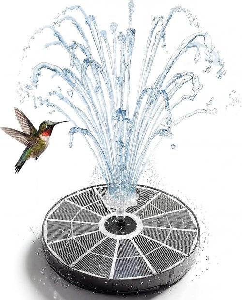 AISITIN Solar Bird Bath Fountain - Upgraded 6.3" Solar Glass Panel, Eco-Friendly Pump for Garden & Pond