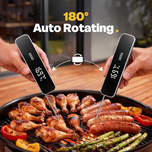 0.3S Professional Instant Read Meat Thermometer - Digital Cooking Thermometer for Grilling & BBQ - Essential Kitchen Gadget in Grey