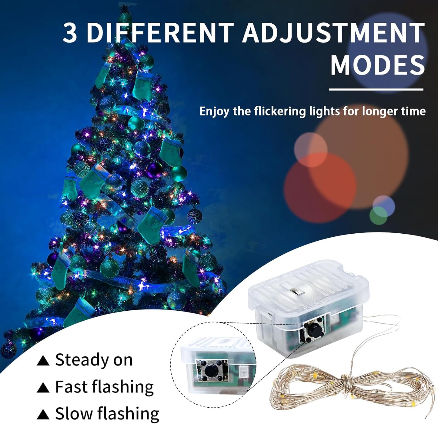 Skiennix 7Ft LED Fairy String Lights - 20 Twinkling Waterproof Lights for Weddings & Parties | Rainbow Pastel