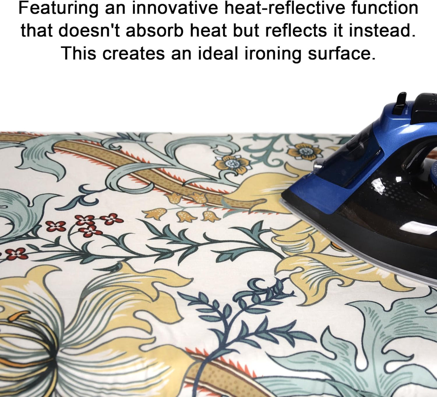 Veiox Ironing Board Cover - Scorch Resistant Padding, 100% Organic Cotton, Heat-Resistant & Washable | Standard Size
