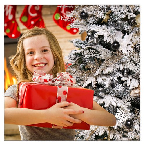 BSTCRAFT 60MM/2.36 Christmas Ornaments Set, 30pcs Clear Christmas Ornaments Black Shatterproof Decorative Baubles for Xmas Tree