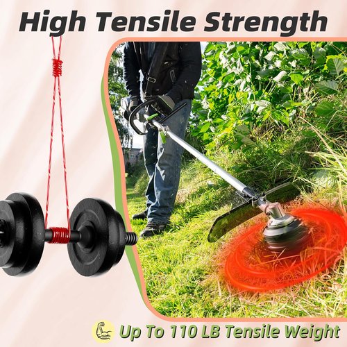 065 Weed Wacker String - 280FT Twisted Trimmer Line for Heavy Grass & Weeds | Premium Red Nylon
