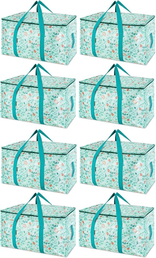 BALEINE 8-Pack Heavy-Duty Moving Bags - Oversized Storage Totes with Reinforced Handles for Clothes