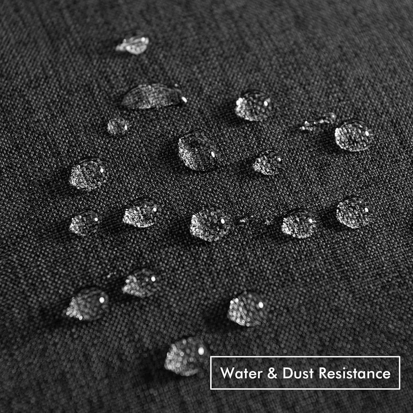 MIULEE Decorative Outdoor Throw Pillow Covers - Waterproof Faux Linen Cushion Cases | 18x18 Inch Black (Pack of 2)
