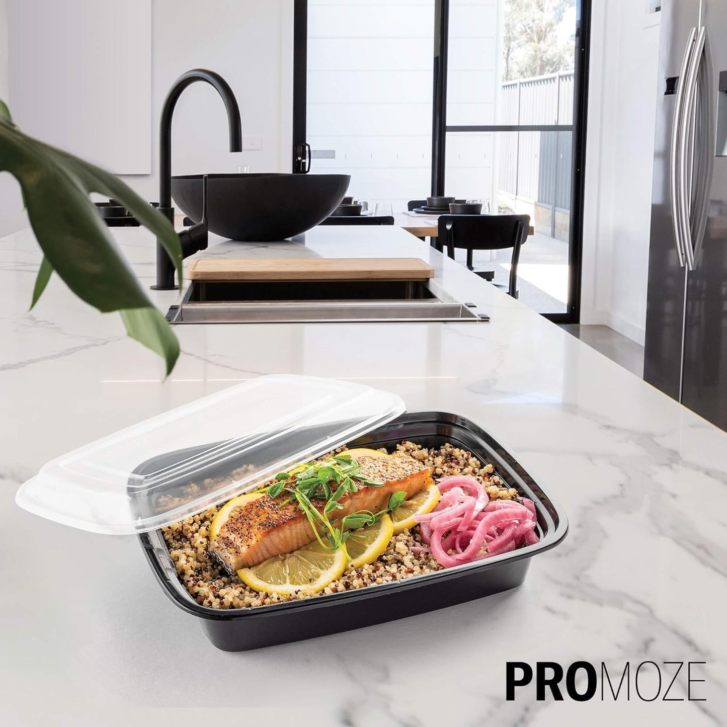 Reusable Meal Prep Containers by [Brand Name] - Microwave Safe 28 oz Food Storage with Lids | 50-Pack, BPA Free