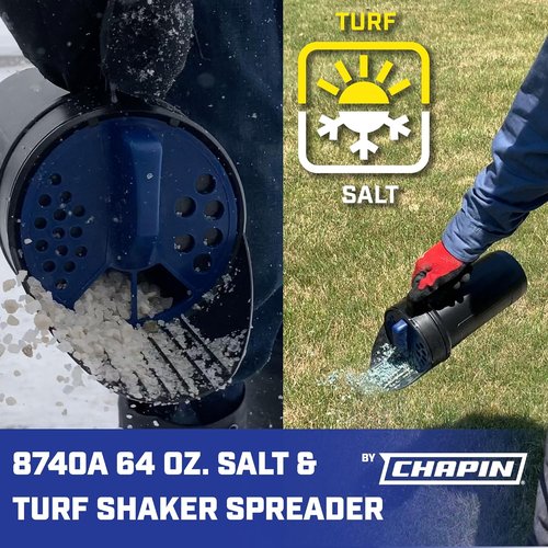 Chapin 8740A Hand Shaker Spreader - 64-Ounce Black Poly for Turf, Fertilizer & Grass Seed | Pack of 6