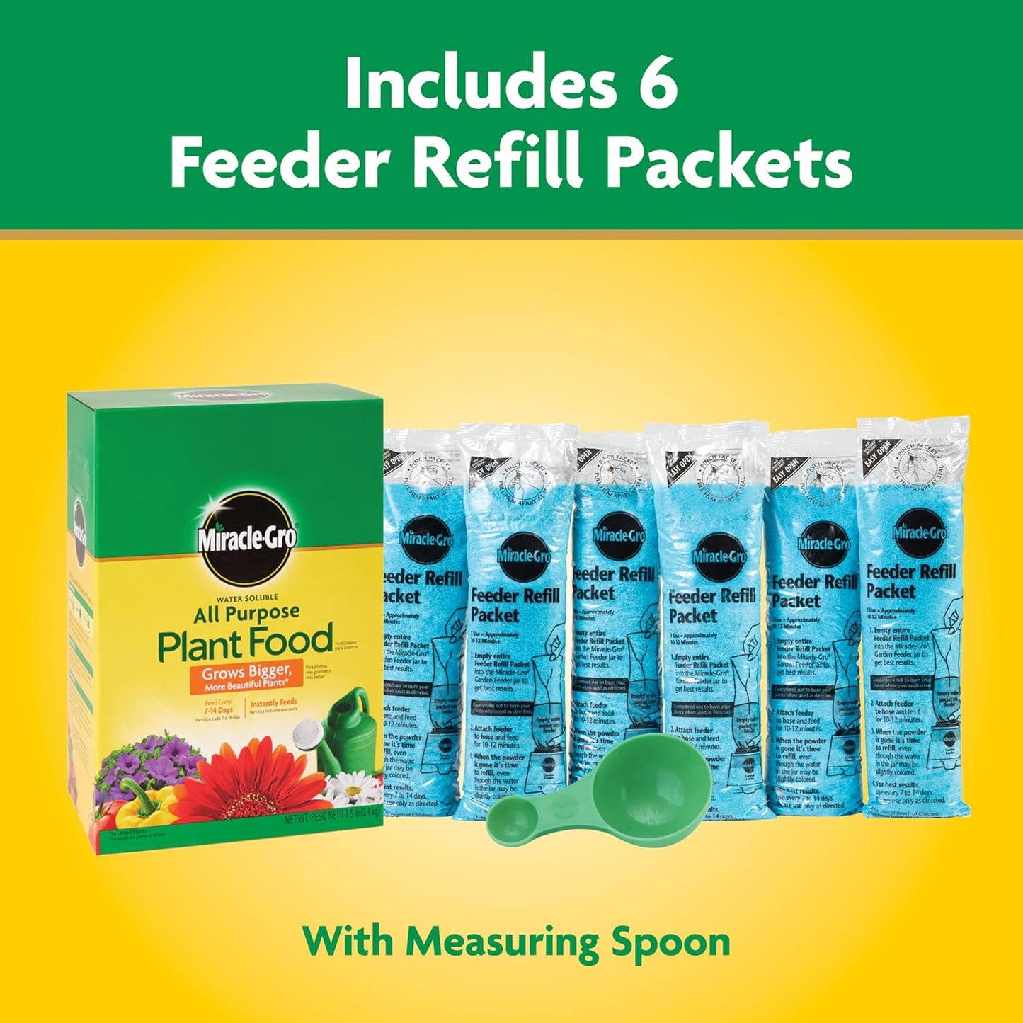 Miracle-Gro All-Purpose Plant Food & Garden Feeder Bundle - Ideal Fertilizer for Flowers, Vegetables, Trees & Shrubs