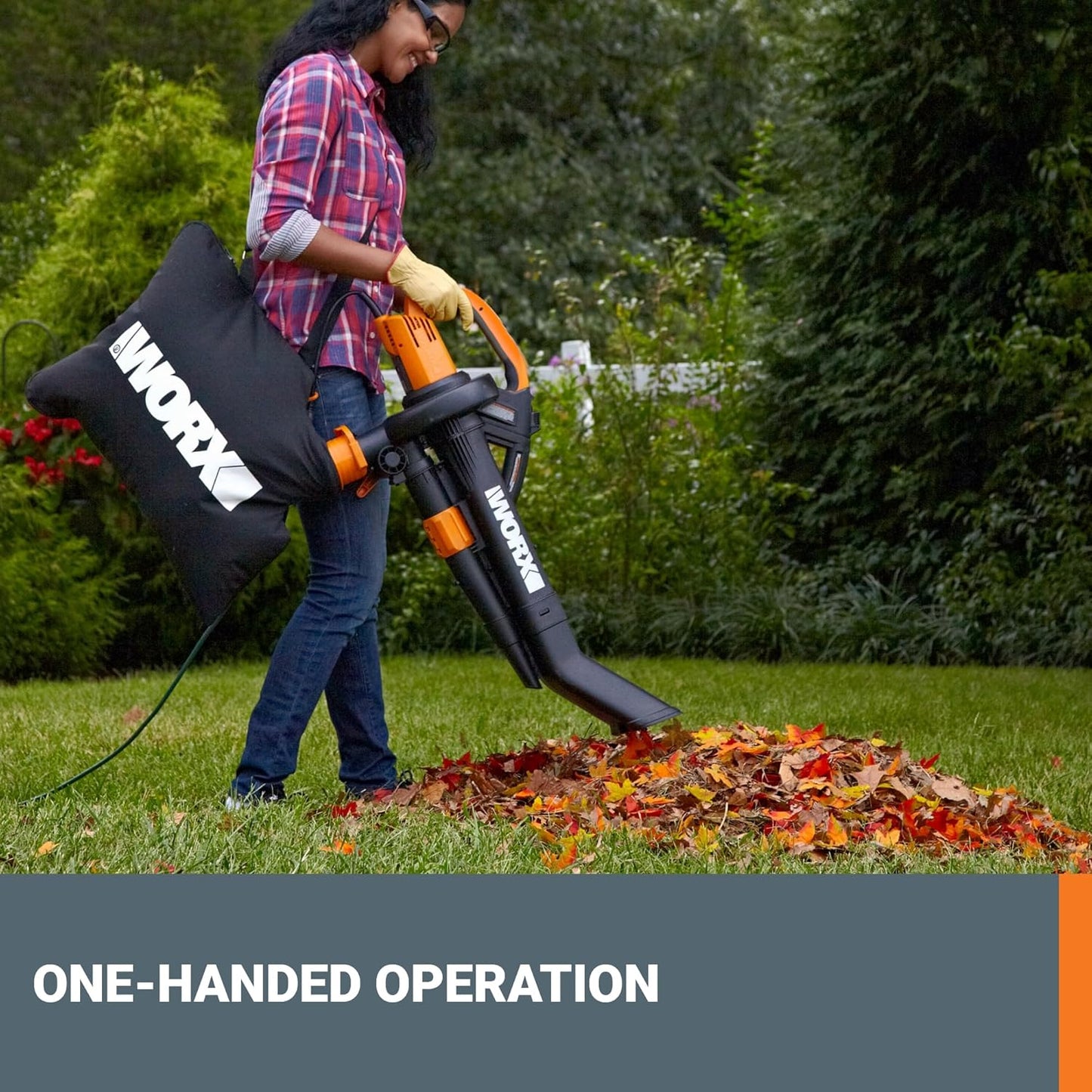 WORX Trivac 3-in-1 Electric Leaf Blower - 350 CFM & 210 MPH Vacuum | Metal Impeller Mulcher, WG509