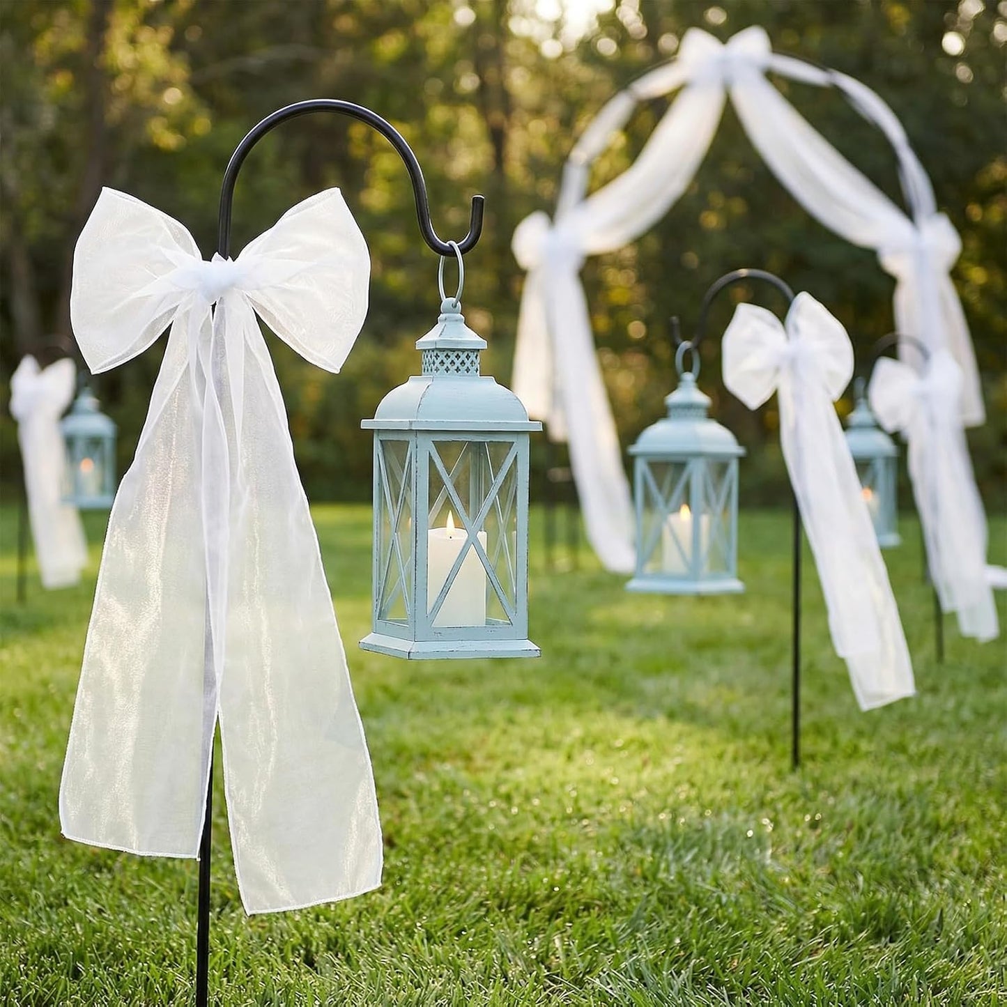 Tosnail Organza Chair Sashes - 30 Pack Tulle Bows for Weddings & Parties | 108 x 6.7 Inches, White