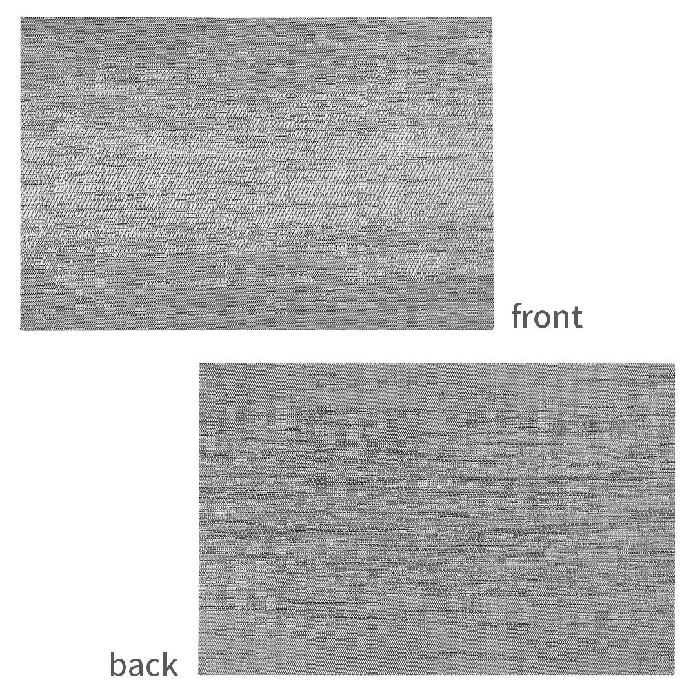 Leetaltree Grey Placemats, Heat Resistant Non-Slip Place mats for Dining Table, Washable Durable PVC Vinyl Woven Table Mats (Set of 24)