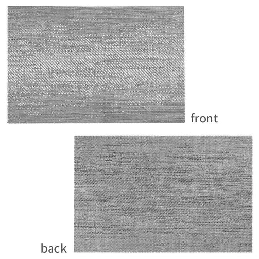 Leetaltree Grey Placemats, Heat Resistant Non-Slip Place mats for Dining Table, Washable Durable PVC Vinyl Woven Table Mats (Set of 24)