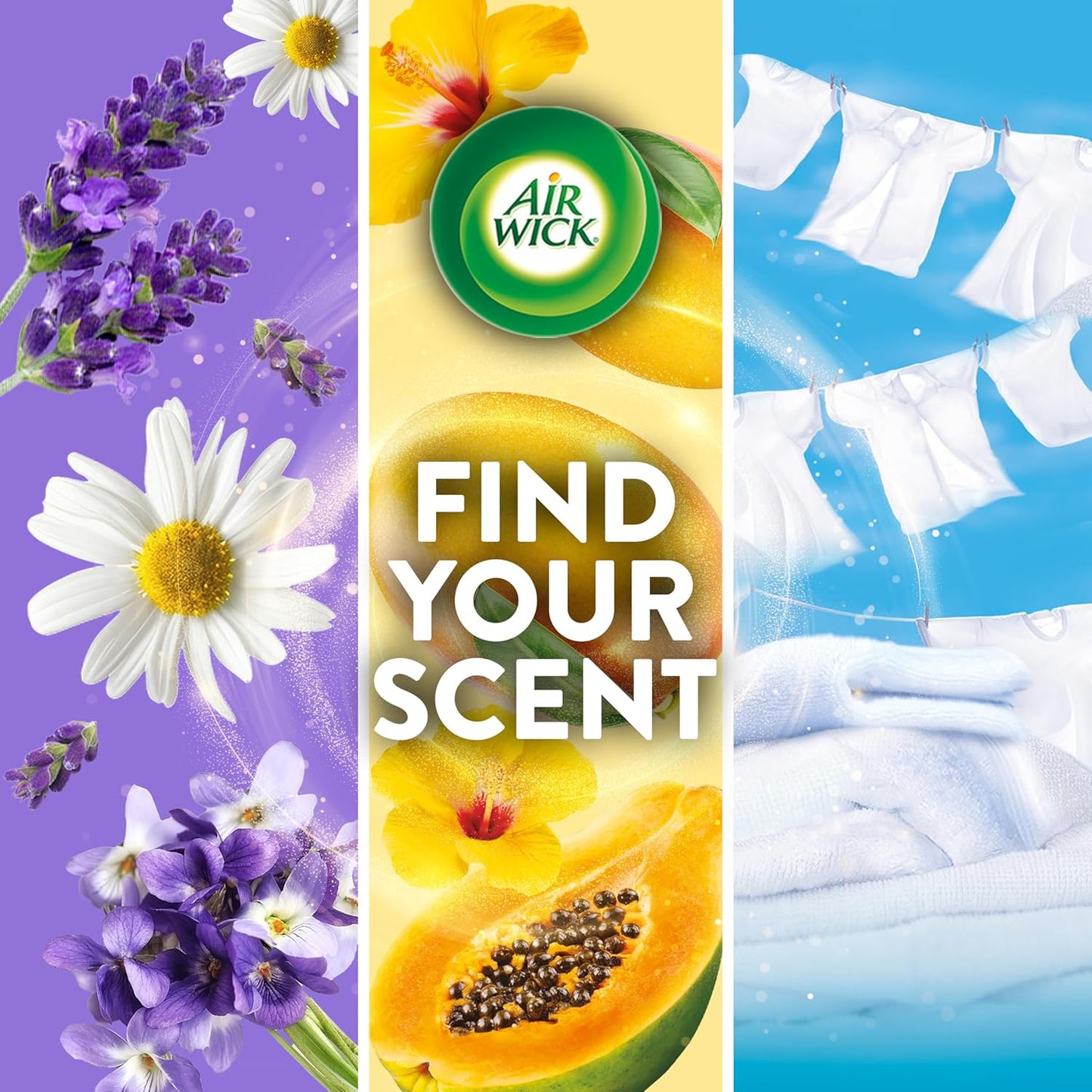 Air Wick Plug-In Scented Oil Starter Kit - 2 Warmers + 6 Fresh Linen Refills | Eco-Friendly Air Freshener