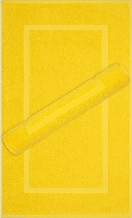 Cotton Paradise 100% Cotton Bath Mats - Soft, Absorbent & Quick-Dry | Set of 2, 20x34, Yellow